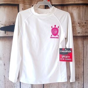 Girls Rash Gaurd Montana Logo Swim Shirt Swimsuit Bathing Suit Beach